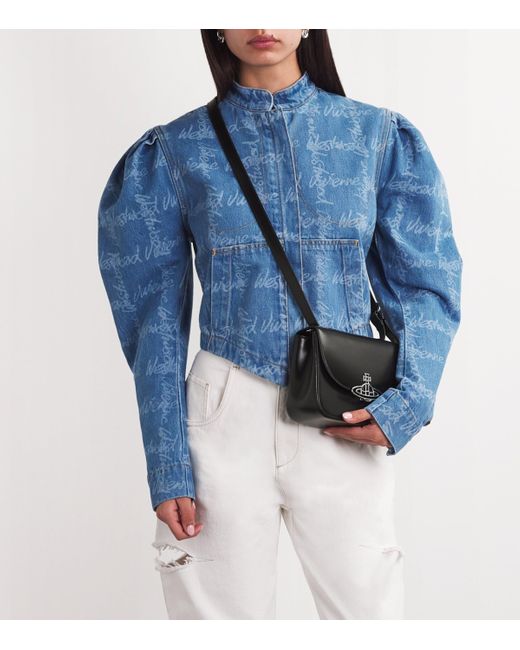 Vivienne Westwood Black Leather Linda Cross-Body Bag