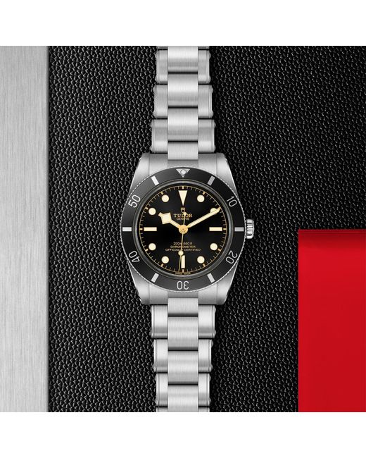 Tudor Metallic Stainless Steel Black Bay Automatic Watch 37mm
