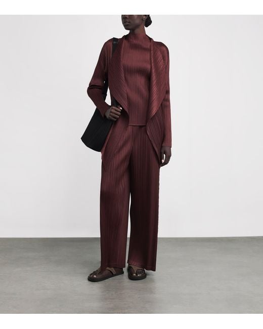 Pleats Please Issey Miyake Red January Monthly Colours Cardigan