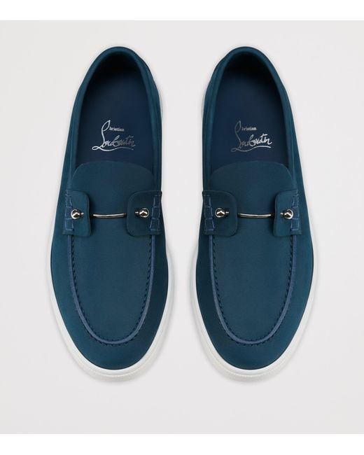 Christian Louboutin Blue Chambeliboat Donna Leather Boat Shoes