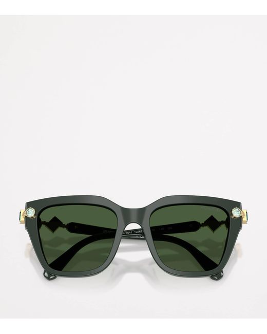 Swarovski Green Acetate Oversized Sk6041 Sunglasses