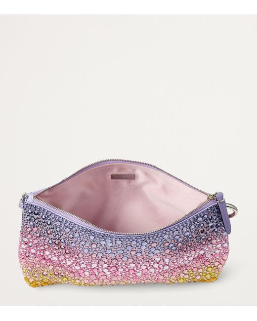 Jimmy Choo Purple Crystal-Embellished Callie Clutch Bag