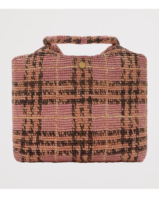 Burberry Brown Raffia Margate Tote Bag