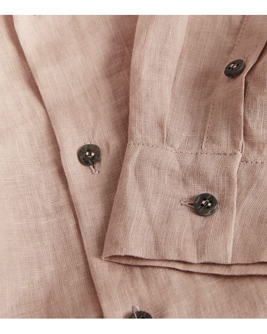 Eskandar Pink Linen Longline Shirt