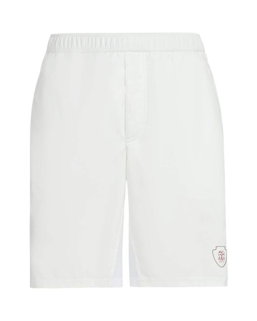 Brunello Cucinelli White Technical Bermuda Shorts for men