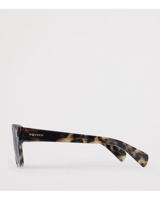 McQueen Brown Acetate Square Sunglasses