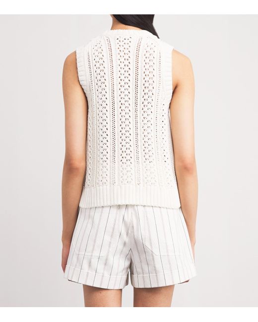 ME+EM White Cotton Open-Stitch Vest
