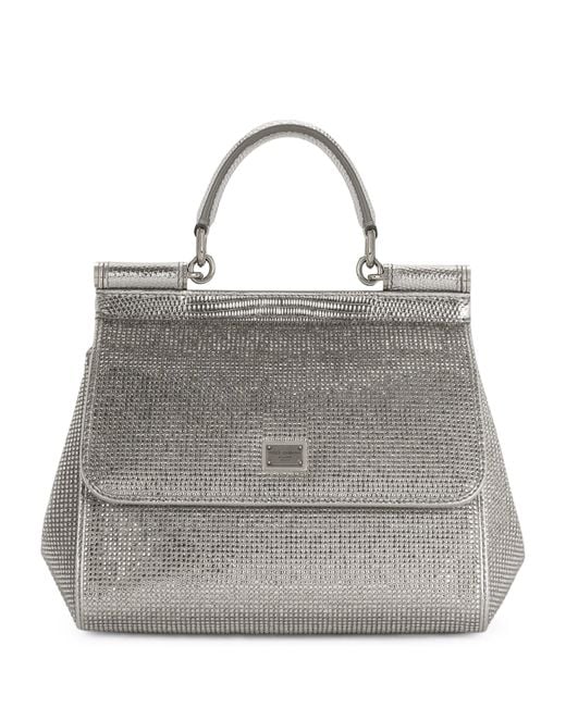 Dolce & Gabbana Gray Kim Small Sicily Top-Handle Bag
