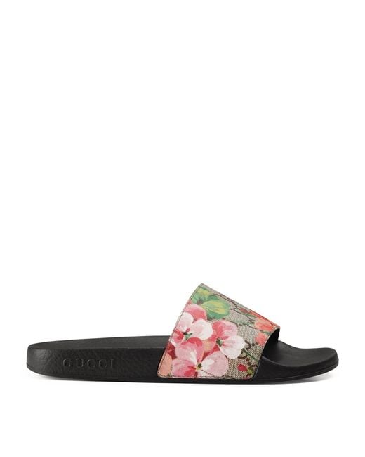 Gucci Brown Gg Bloom Supreme Slide Sandals