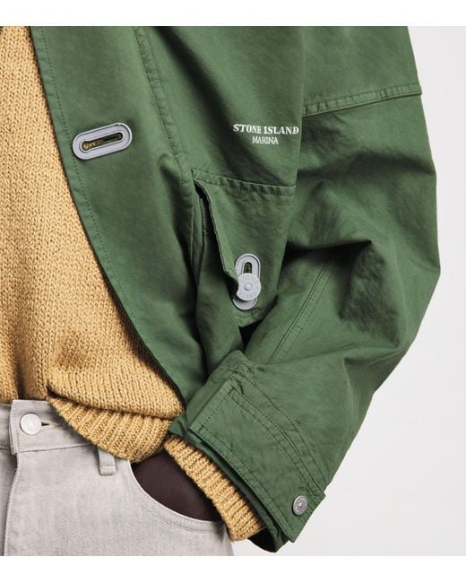 Stone Island Green Panama Field Jacket for men