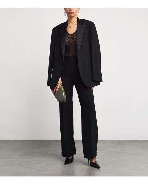 Wolford Black Velvet Net Illusion Bodysuit