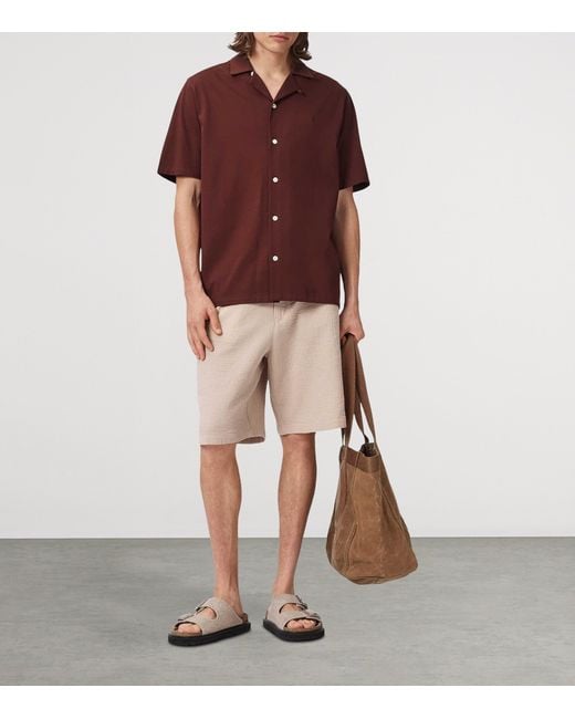 AllSaints Red Organic Cotton Hudson Shirt for men