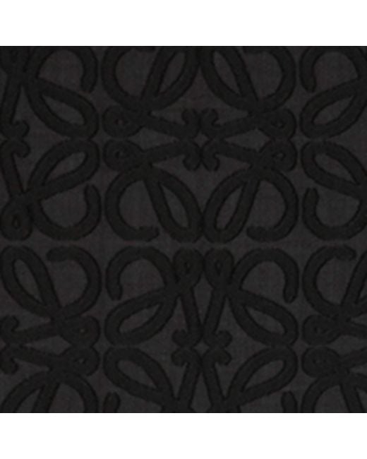 Loewe Black Wool-Silk Anagram Scarf