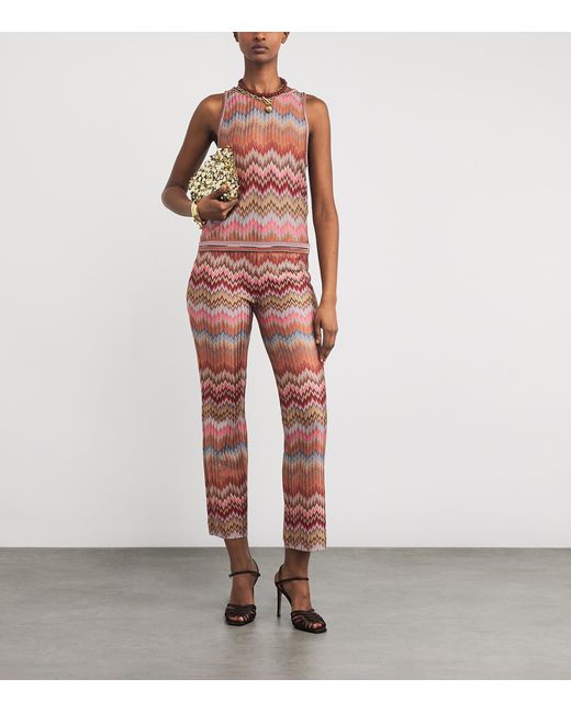 Missoni Red Snake Chevron Bootcut Trousers