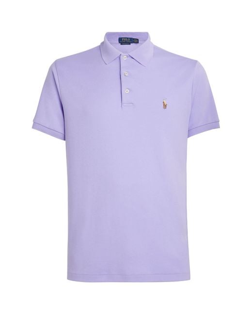 Polo Ralph Lauren Men's Purple Pima Cotton Slim Fit Polo Shirt