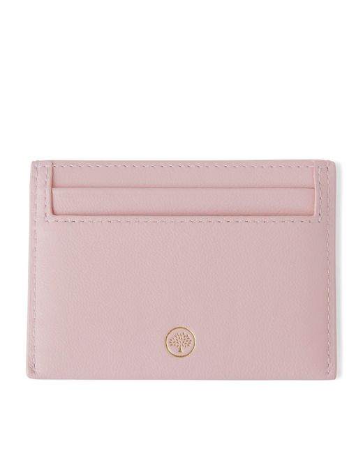 Mulberry Pink Leather Logo Card Holder