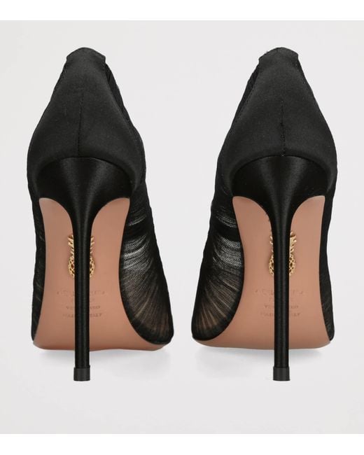 Aquazzura Black Tulle Voile Pumps 105