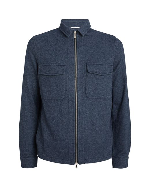Marco Pescarolo Blue Silk-cashmere Zip-up Jacket for men