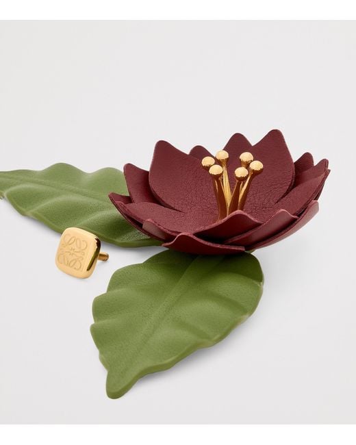 Loewe Green X Paula's Ibiza Leather Flower Pistil Pin