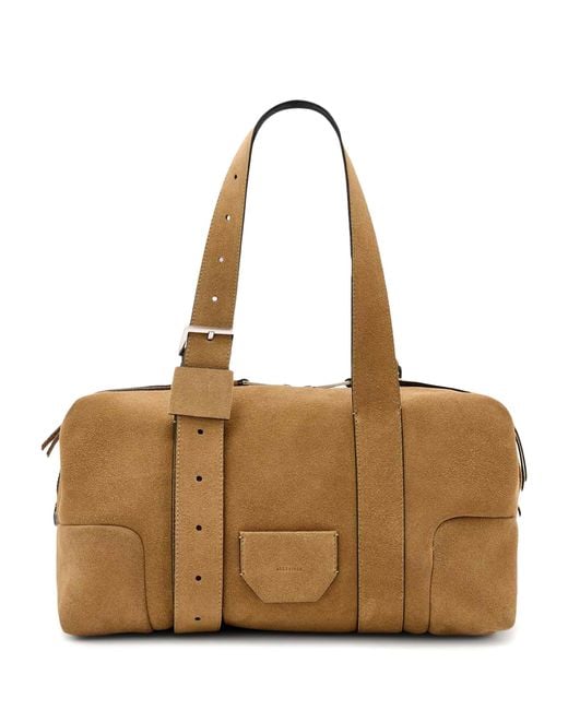 AllSaints Brown Suede Ares Shoulder Bag