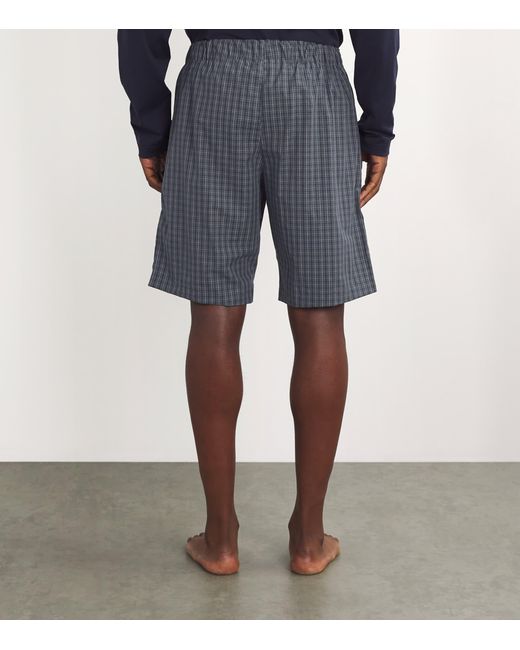 Hanro Blue Cotton Night & Day Shorts for men