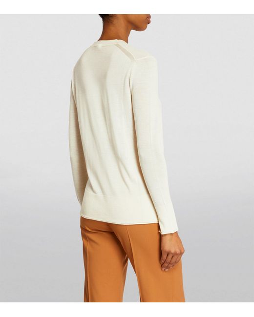 Joseph White Merino Wool-silk Sweater