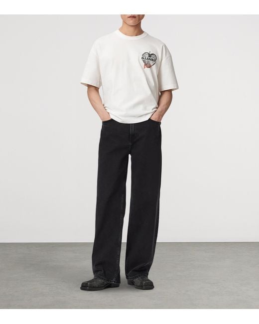 AllSaints White Organic Cotton Reflect T-Shirt for men