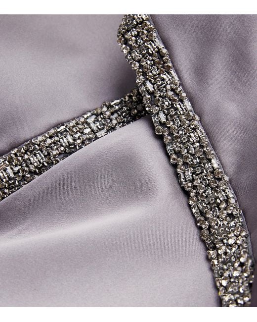 Roland Mouret Purple Taffeta Crystal-Embellished Gown