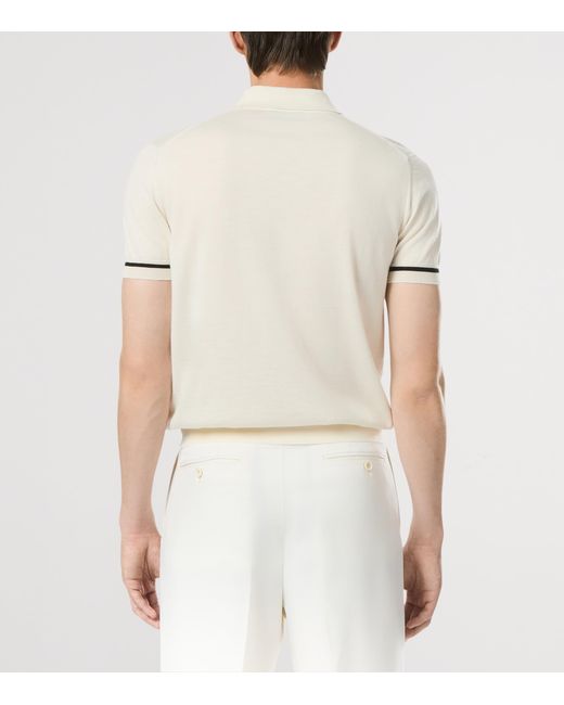 Tom Ford White Cashmere-Silk Polo Shirt for men