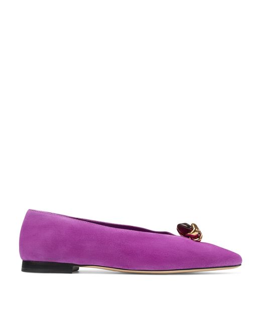 Jimmy Choo Purple Margot Suede Ballet Flats
