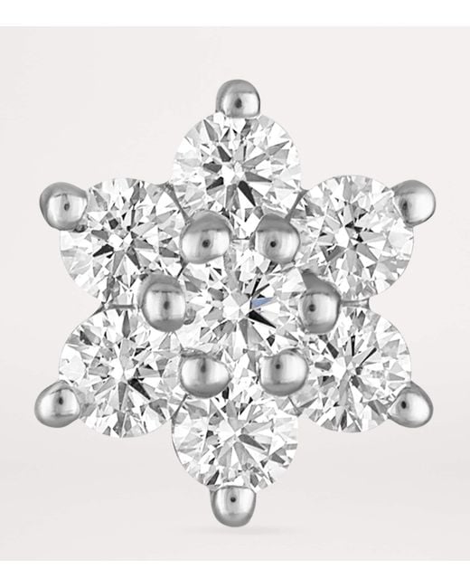 Maria Tash White Diamond Flower Threaded Stud Earring