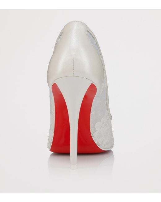 Christian Louboutin White Miss Z Lace Pumps 100