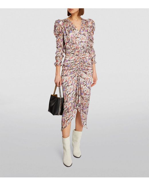 Isabel Marant Pink Silk-blend Printed Nemil Midi Dress