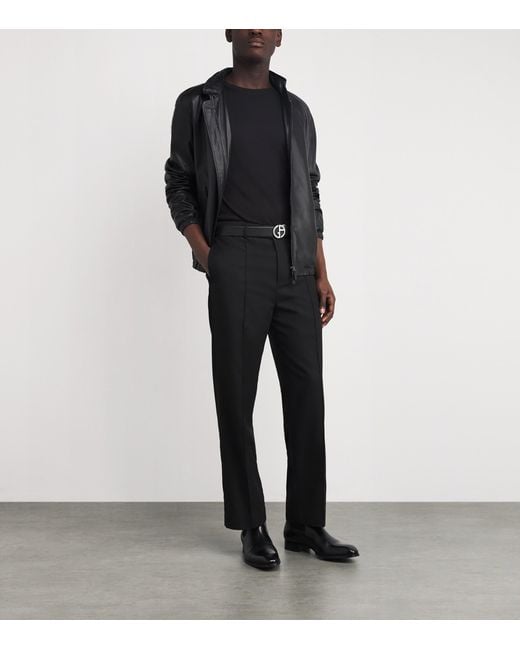 Giorgio Armani Black Cashmere Crew-Neck Sweater for men
