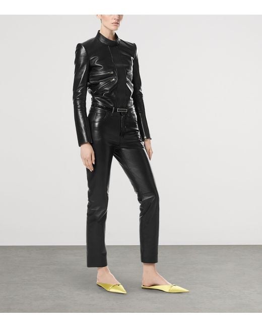 Tom Ford Black Lamb Leather Biker Jacket