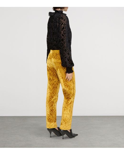 Burberry Yellow Baroque Velvet Tailored Trousers