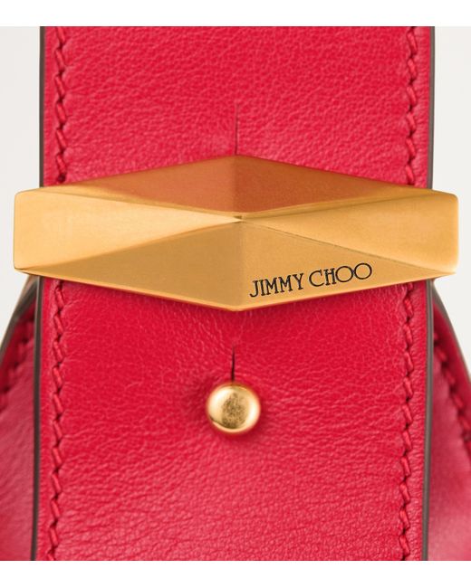 Jimmy Choo Red Leather Bag Finished With Stitched Panels