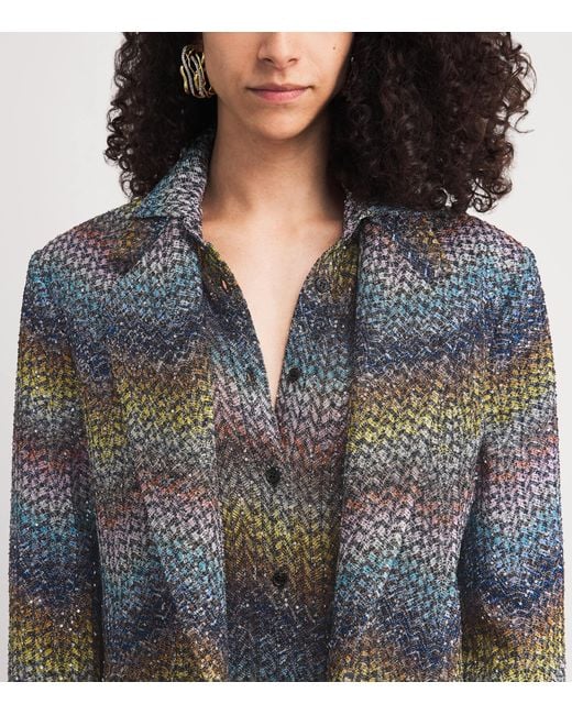 Missoni Gray Sequinned Zigzag Blazer