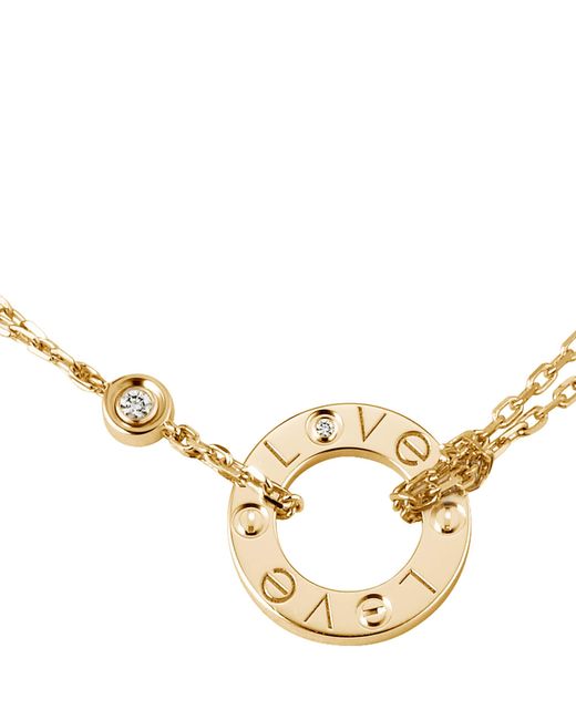 Cartier Metallic And Diamond Love Double Chain Necklace