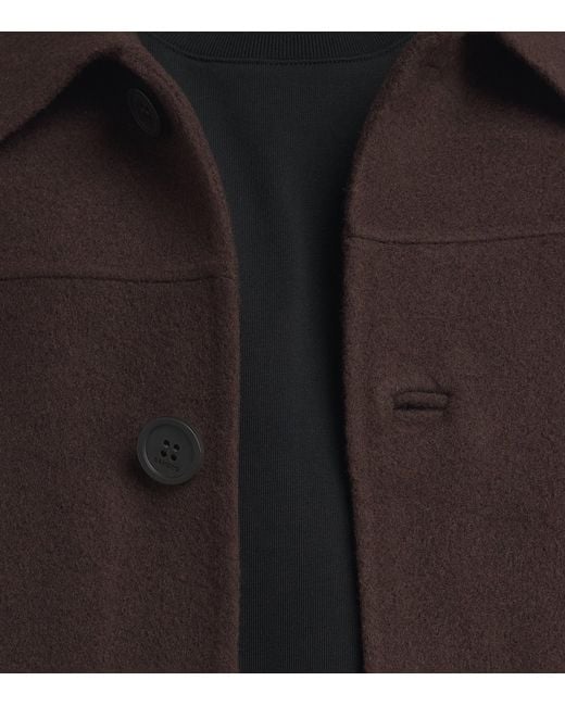 Sandro Brown Wool-Blend Double-Face Jacket for men