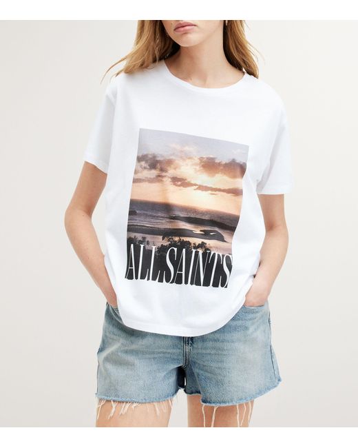 AllSaints White Organic Cotton Sunset T-shirt
