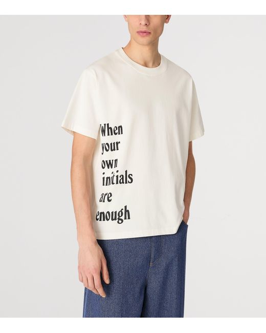 Bottega Veneta White Pima Cotton Print T-Shirt for men