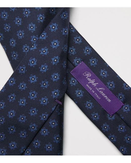 Ralph Lauren Blue Mulberry Printed Silk Tie for men