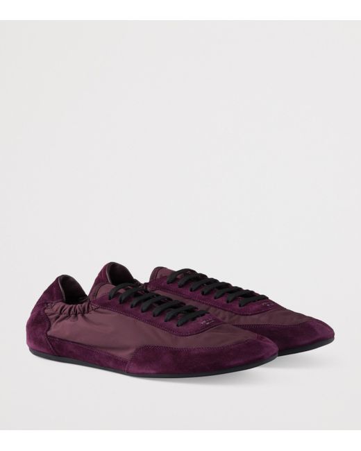 Prada Purple Re-Nylon And Suede Collapse Sneakers for men