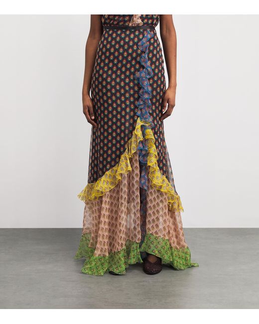 Etro Natural Silk Paisley Midi Skirt