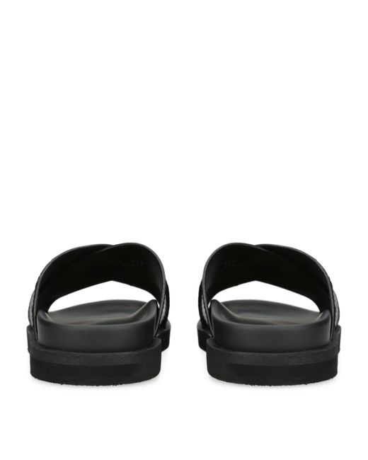 Zegna Black Crocodile Leather Sandals for men