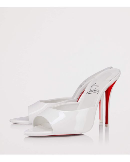 Christian Louboutin White Miss Z Mule Patent Leather Mules 100