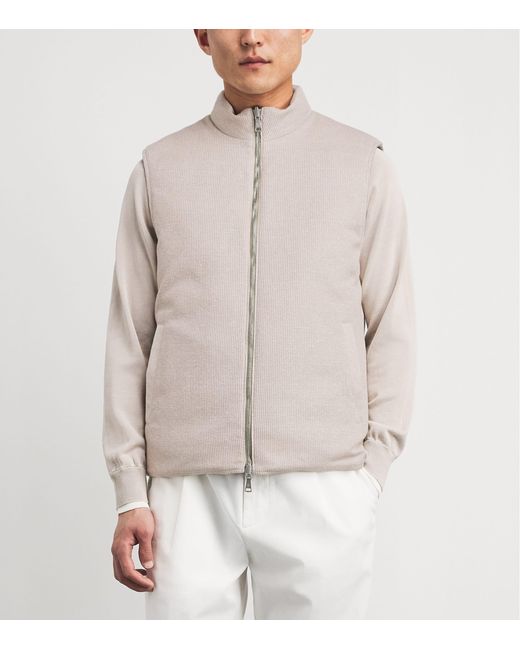 Eleventy Gray Suede Reversible Gilet for men