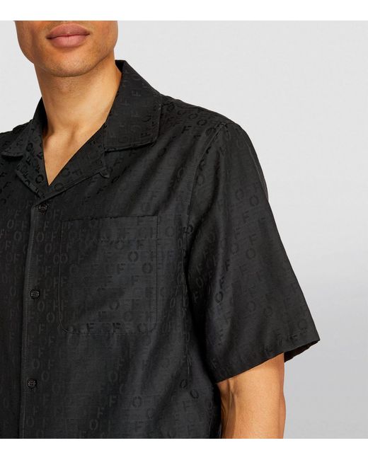 Off-White c/o Virgil Abloh Black Silk-cotton Jacquard Holiday Shirt for men