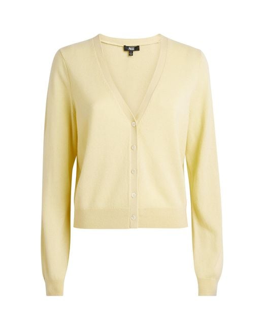 PAIGE Yellow Cashmere Brioche Cardigan